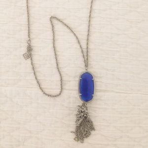 Kendra Scott Silver & Blue Rayne Necklace